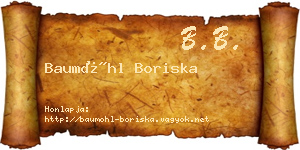 Baumöhl Boriska névjegykártya